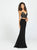 Madison James - 19-151 Two Piece Lace Jersey Trumpet Dress In Black