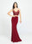 Madison James - 19-151 Two Piece Lace Jersey Trumpet Dress In Red
