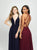 Madison James - 19-152 Illusion Plunging Sparkling Straps A-Line Gown In Black and Red