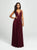 Madison James - 19-152 Illusion Plunging Sparkling Straps A-Line Gown In Red