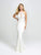 Madison James - 19-153 Strappy Embroidered Halter Dress In White