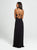 Madison James - 19-154 Glitter Jersey Deep V-neck Sheath Dress In Black