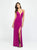 Madison James - 19-154 Glitter Jersey Deep V-neck Sheath Dress In Pink