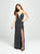 Madison James - 19-154 Glitter Jersey Deep V-neck Sheath Dress In Gray