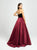 Madison James - 19-155 Strapless Pleated Ballgown In Black and Red