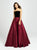Madison James - 19-155 Strapless Pleated Ballgown In Black and Red