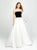 Madison James - 19-155 Strapless Pleated Ballgown In Black and White