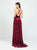 Madison James - 19-156 Plunging V-Neck A-Line Dress In Red