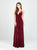 Madison James - 19-156 Plunging V-Neck A-Line Dress In Red