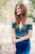 Madison James - 19-157 Embroidered Off Shoulder Velvet Gown In Blue