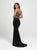 Madison James - 19-159 Two Piece Embroidered V-Neck Dress In Black