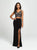Madison James - Two Piece Embroidered V-Neck Dress 19-159 In Black