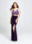 Madison James - 19-159 Two Piece Embroidered V-Neck Dress In Purple