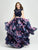 Madison James - 19-160 Two Piece Lace Floral Ruffled A-line Dress In Blue