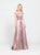 Madison James - 19-161 Off Shoulder Satin Overskirt Gown In Pink