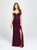 Madison James - 19-162 Beaded Off-Shoulder Gown with Slit In Purple