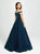 Madison James - 19-163 Shimmer Knit Off-Shoulder Dress With Overskirt In Green