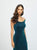 Madison James - 19-164 Shimmer Knit Off-Shoulder Trumpet Dress In Green