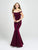 Madison James - 19-164 Shimmer Knit Off-Shoulder Trumpet Dress In Pink