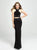 Madison James - 19-165 Beaded Two Piece Sheath Evening Gown In Black