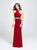 Madison James - 19-165 Beaded Two Piece Sheath Evening Gown In Red