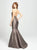 Madison James - 19-166 Two Piece Plunging Halter Mermaid Gown In Gray