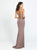 Madison James - 19-167 Two Piece Beaded Jersey Trumpet Dress In Brown