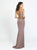 Madison James - Two Piece Beaded Jersey Trumpet Dress 19-167 In Brown