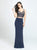 Madison James - 19-167 Two Piece Beaded Jersey Trumpet Dress In Blue