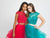 Madison James - 19-169 Two Piece Embroidered Ruffled Gown In Pink and Green