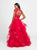 Madison James - 19-169 Two Piece Embroidered Ruffled Gown In Red