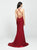 Madison James - 19-170 Strappy Halter Gown with Slit In Red