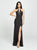 Madison James - 19-170 Strappy Halter Gown with Slit In Gray