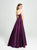 Madison James - 19-171 Bejeweled Halter Satin A-Line Gown In Purple