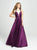 Madison James - 19-171 Bejeweled Halter Satin A-Line Gown In Purple