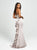 Madison James - Ruffled Drape Strapless Sweetheart Mermaid Gown 19-172 In Gray
