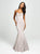 Madison James - Ruffled Drape Strapless Sweetheart Mermaid Gown 19-172 In Gray