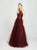 Madison James - 19-174 Sequined Halter Tulle A-line Dress In Red