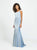 Madison James - 19-175 Glitter Jersey Trumpet Dress With Train In Blue