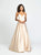 Madison James - 19-176 Deep V-neck Glitter Mikado A-line Dress In Pink