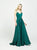 Madison James - 19-178 V-Neck Sleeveless Stretch Satin A-Line Gown In Green