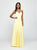 Madison James - 19-178 V-Neck Sleeveless Stretch Satin A-Line Gown In Yellow