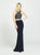 Madison James - 19-180 Two Piece Beaded Halter Jersey Trumpet Dress In Blue