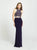 Madison James - 19-180 Two Piece Beaded Halter Jersey Trumpet Dress In Purple