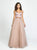 Madison James - 19-181 Two-Piece Plunging Sweetheart Tulle Gown In Pink