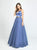 Madison James - 19-181 Two-Piece Plunging Sweetheart Tulle Gown In Blue