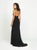 Madison James - 19-183 Beaded Deep V-neck Jersey Trumpet Dress In Black