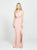Madison James - 19-185 Crisscross Strapped Backless High Slit Gown In Pink