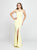 Madison James - 19-185 Crisscross Strapped Backless High Slit Gown In Yellow