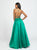 Madison James - 19-186 Halter Mikado Pleated A-line Dress In Green